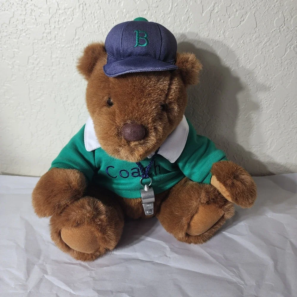 Vintage 1991 Gund Lands End Coach Teddy‎ Bear Limited Edition Plush Whistle Hat